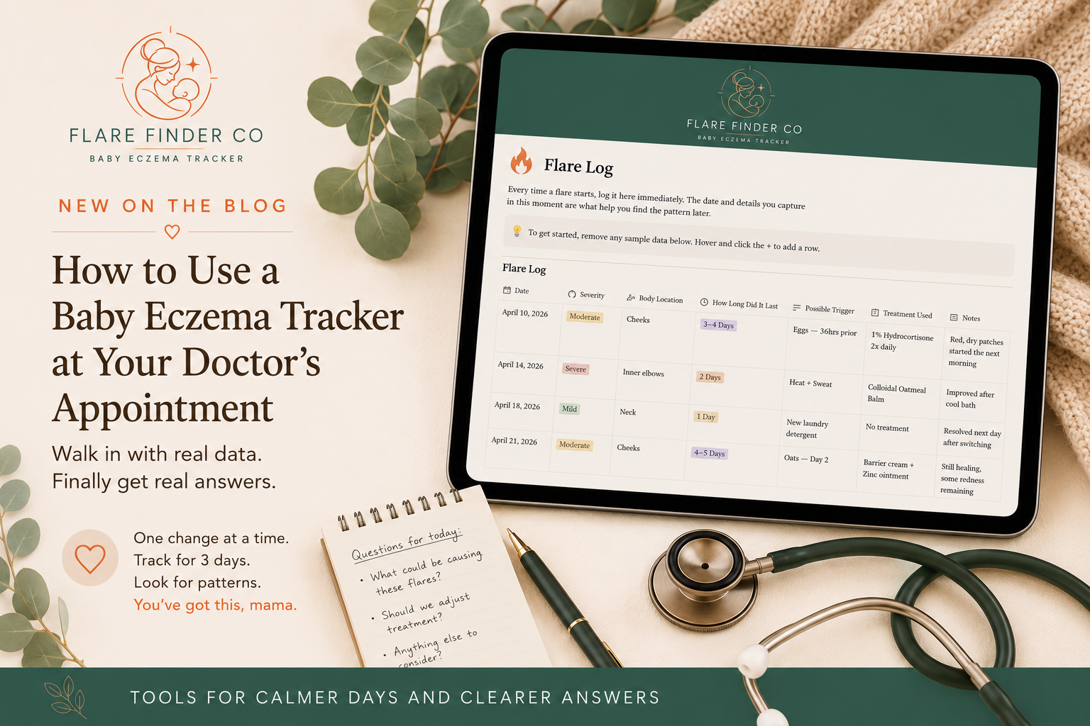 How to Use a Baby Eczema Tracker at Your Doctor's Appointment